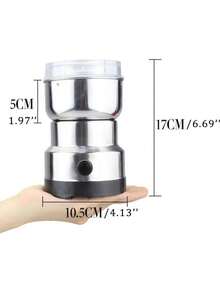 Mini Molino De Cafe Electrico Moledor De Especias Granos Plata, de Acero Inoxidable - Tipo de Enchufe A Japonés (100V) - Ver 2
