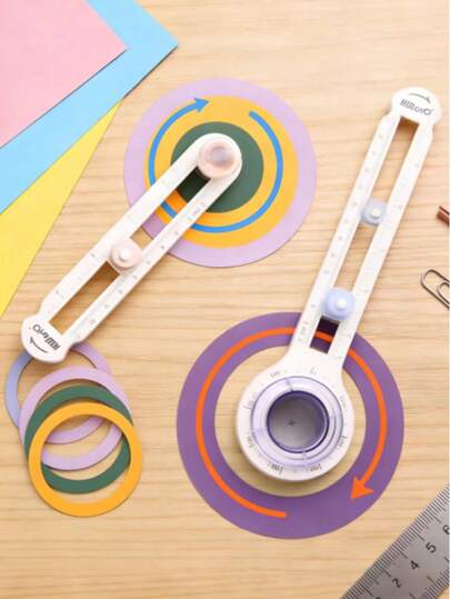 1 pieza Cortador de círculo giratorio de 360 grados - Herramienta de corte redonda de precisión - Cortador de círculos de plástico DIY con mango giratorio, color blanco y azul, corta círculos con precisión, ideal para manualidades y uso de oficina, suministros de oficina