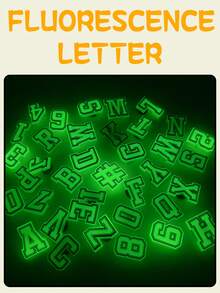 26/37 件装夜光字母系列鞋饰，适用于拖鞋和凉鞋，PVC 鞋饰配件，男女通用，圣诞节、生日、派对礼物 - Fluorescence - 查看 2