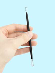 1pc Stainless Steel Blackhead Remover Tool, Acne Pimple Extractor, Facial Pore Cleaner, Suitable For Salon, Home And Travel, Unisex - Black - View 6