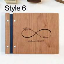 1pc A4/A5/A6 Wooden Wedding Guest Book, Personalized Laser Engraved, Suitable For Recording Photos And Heartfelt Messages, Wedding Photo Album, Personalized Gift, Rustic Charm - Multicolor 2 - View 28