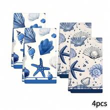 2/4 Pcs Set, Dish Towels With Shell & Starfish Print, Super Absorbent Microfiber Modern Towels For Cooking, Baking, Washing Dishes, Cleaning, Hand Towels, Tea Towels, Soft And Highly Absorbent, Kitchen Decor, Gifts For Neighbors, Moms, Birthdays, Housewarming For Friends, Kitchen Essentials, Daily Necessities - Multicolor - View 14