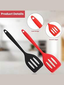 Bộ thìa silicon - Chịu nhiệt, chống dính, màu đỏ và đen, dụng cụ nấu ăn nhà bếp lý tưởng. - Nhiều màu - Xem 9