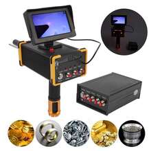 15m Deep Metal Detector Gold Finder Metal Scanner Device Search Range 1000m with GR8000 Screen Yellow Edge 100‑240V US Plug - Negro - Ver 8