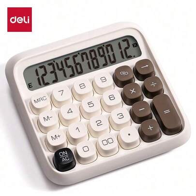 DELI La calculadora TE36 presenta un cómodo diseño de teclas altas, una pantalla ancha LCD clara, una base antideslizante estable y una batería de larga duración.