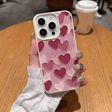 Estuche protector TPU con diseño de corazón rojo y lichi compatible para iPhone 17/16/16 Pro/16 e/16 Pro Max/16 Plus, 15/15 Plus/15 Pro/15 Pro Max, 14/14 Plus/14 Pro/14 Pro Max, 13/13 Pro/13 Pro Max, 12/12 Pro/12 Pro Max, 11/11 Pro/11 Pro Max, 7/8 Plus; funda suave anti-caídas beige con agujeros grandes - Color mezclado 1 - Ver 12