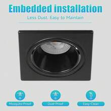 1pc GU10 Recessed Ceiling Light, LED Ceiling Light, Spotlight, Downlight, Replaceable GU10 Bulb, Black/White, Single/Dual Head, 110V/220V, Includes 5W Bulb, Cool White/Neutral White/Warm White, Suitable For Bedroom/Living Room, Kitchen/Showroom/Mall/Hotel/Bathroom/Bar - GU10 Recessed Downlight - View 7