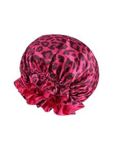 1pc Women's Reversible Satin Lined Sleep Cap, Silk Sleeping Hat For Long Curly Hair - Two-color - View 6