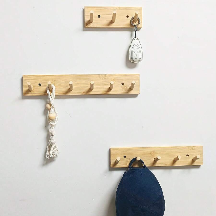 1pc Nordic Modern Minimalist Entryway Wall Mounted Hook, Sturdy Coat Rack For Closet, Bedroom, Hallway, Holds Clothes, Bags, Hats, Keys - Apricot - View 1