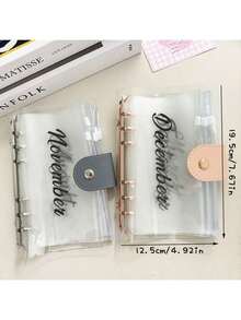 A6活頁式月度拉鍊袋現金預算信封裝訂書機票收據手提袋理財禮品套裝1個封面+12個月份袋