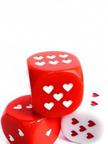 25mm Large Heart-Shaped Dice With Dots, Tabletop Game Party Entertainment Toy, Holiday Game Gear, Valentine's Day Decor - Multicolor - View 5