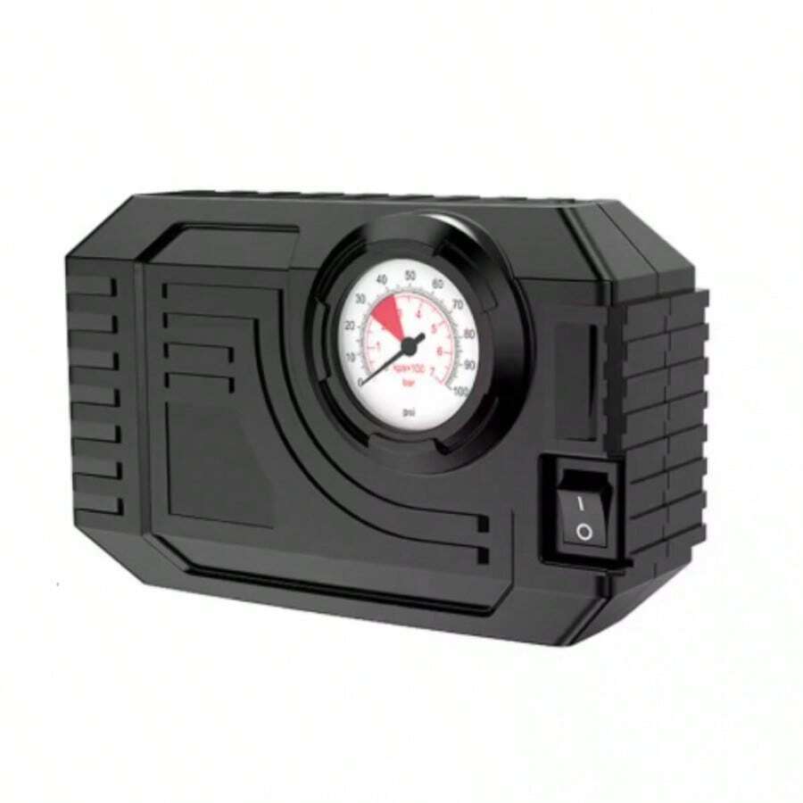 Compresor de Aire Portatil 12V para Auto Manometro Analogico y Diseño Compacto Negro - Cableado - Ver 1