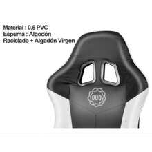 Silla Gamer Ergonómica Negra y Blanca, Reclinable 135°, con Reposacabeza y Cojín Lumbar, PVC Resistente, Ideal para Juegos y Trabajo, Regalo Perfecto - Blanco y Negro - Ver 6