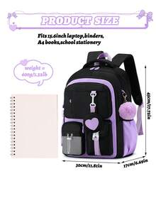 1pc Lightweight Multi-Pocket Girls Backpack, Outdoor Camping Travel Laptop Bag 15.6 Inch, Student School Backpack With Coin Purse, Adjustable Straps, Smooth Zipper, Back To School Essential