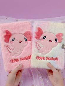 1 PC Cartoon Fish Plush Lock Notebook Student A5 Cute Diary Girl Notebook Gift Notebook - Multicolor - View 4