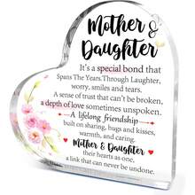 1pc "Dear Mom I Love You" Heart Acrylic Plaque, Meaningful Letter Gift From Daughter & Son, Sentimental Mother's Day Keepsake - Multicolor - View 49