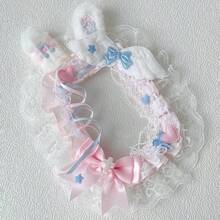 1pc Cute & Sweet 9-Slot Lace Photo Card Holder, Handmade DIY Finished Product Display Card Brick, Bow Plush Rabbit Ear Angel Wing Heart 2D Cartoon Anime Game Character Gachapon Card Sleeve, Celebrity Fan Collection B8 Card 3-Inch Photo Display Storage Card Sleeve, Fandom Transparent Pouch Lolita Card Sleeve - Multicolor - View 6