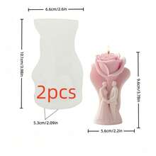 浪漫玫瑰硅胶模具，适用于蜡烛制作 - 易脱模，多用途DIY工艺模具，可重复使用，适用于环氧树脂、石膏、粘土 - 是手工礼品和家居装饰的理想之选