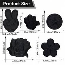 3/5pcs Self-Adhesive Fabric Patches, Embroidered Repair Patches For Mending Holes In Clothes - Multicolor - View 2