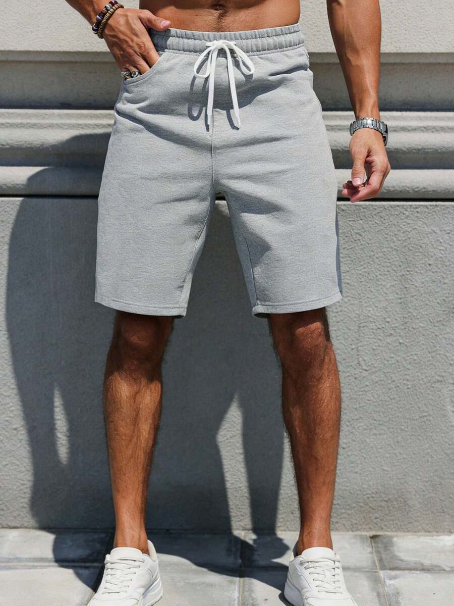 Men's Shorts, Men's Summer Cotton Shorts, Men's Casual Sports Pants - 灰色 - 查看 1