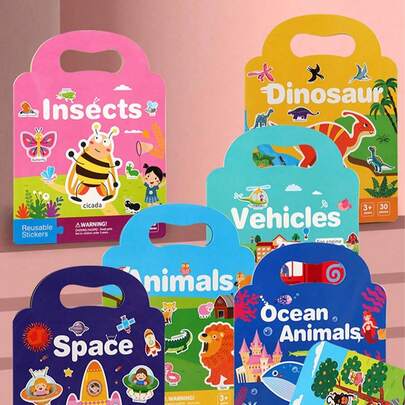 Reusable Sticker Book, Early Education Stickers For Children, Multi-Scene Silent Sticker Book, Ideal Christmas & New Year Gift