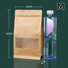 10pcs Resealable Kraft Paper Tea Bags - With Frosted Window And Self-Standing Design, Featuring Sturdy Sealed Edges, Suitable For Tea Leaves, Herbal Tea, Etc. - Resealable Packaging Bags - Multicolor - View 9