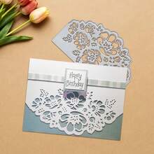Creative Flower Cutting Dies, DIY Scrapbooking Album And Embossing Stencil, Greeting Card Making Tool, Card Paper Cutting Crafts ,Gift Card Making Template Die Cuts. - Silver - View 6