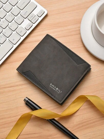 SHABILI Korean Fashion Men's Short Wallet, Classic Bestseller Horizontal Large Capacity Multi-Card Slot Business Wallet