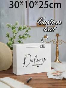 1 Túi Quà Cưới Tùy Chỉnh Cho Phù Dâu/Phù Rể, Túi Giấy Tái Sử Dụng Cá Nhân Hóa Cho Quà Tặng Và Quà Lưu Niệm Của Cô Dâu, Đa Chức Năng, Bền, Thanh Lịch, Tái Sử Dụng, Tinh Tế, Thời Trang, Chất Lượng Cao, Nhiều Màu Sắc, Hiện Đại, Tùy Chỉnh, Cá Nhân Hóa, Độc Đáo, Món Quà Lý Tưởng Cho Anh Ấy, Món Quà Lý Tưởng Cho Cô Ấy, Bạn Trai, Bố, Bạn Gái, Mẹ - Nhiều màu - Xem 14