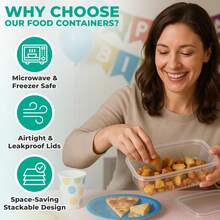 50pcs X 500ml, 650ml, 750ml, 1000ml Plastic Food Containers With Lids - Disposable Food Containers - Microwavable - Clear - View 2