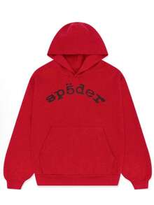 SP5DER Hoodie , SP5DER Print Streetwear Unisex Oversized ,Sweatshirt For Men Women , Rhinestone Hoodies Womens Mens - Áo hoodie đỏ - Xem 6