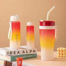 3 pezzi Tazze per auto con finitura opaca, 3 borracce sportive da esterno dai colori vivaci, portatili e alla moda, forniture per la cucina, adatte per ciclismo all'aperto, escursionismo, maratona, yoga, essenziali per il dormitorio, necessità per i viaggi - Multicolore - Visualizzare 16