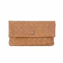 黑色长款女士钱包，精致高端2026新款小众妈妈薄皮钱包，编织软袋 - 彩色 - 查看 13