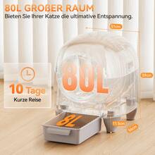 DEVOKO 80L Self-Cleaning Cat Litter Box, Pet-Friendly Automatic Cat Sandbox With 10L Large Excrement Box, App Control, Deodorization & Sand Scoop