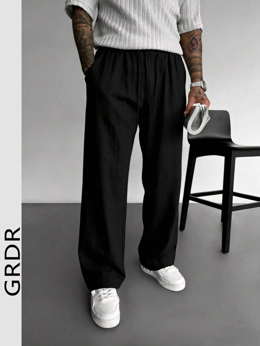 GRDR Men's Casual Pants, Summer - Black - View 1