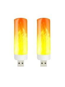 LED USB火焰灯，氛围灯，创意闪烁火焰灯，小型阅读灯，效果灯，移动电源，露营夜灯，适用于汽车 - A - 查看 9