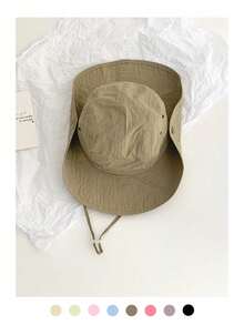 Dopamine Energetic Foldable Sun Hat, Unisex UV Protection Bucket Hat, Lightweight Quick-Dry Textured Wide Brim Fishing Hat, Outdoor Sunshade Hat, Casual Sun Hat - Drawstring Quick-drying - View 12