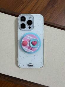 Cute Tomato Heart Magnetic Phone Holder DIY Coffee Pattern Dual-Layer Phone Grip Stand Air Cushion Pull-Push Phone Holder - Multicolor - View 7