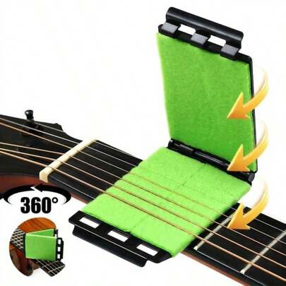 1pc-Guitar String And Fretboard Cleaner, Guitar Top Cleaner, Soft And For Finishes, Suitable For Guitars, Basses, Ukuleles, And Other String Instruments, Comes With A Soft Microfiber Pad For Easy Maintenance And Care