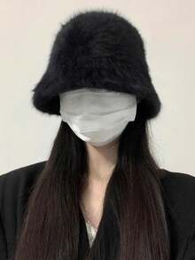 Leopard Plush Bear Ear Hat, Cute & Sweet, Thick & Warm, Retro & Versatile Winter Headwear For Women - Multicolor - View 1