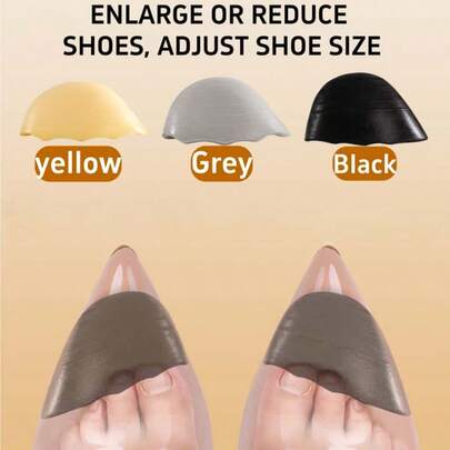 1双男女通用PU软舒适防摩擦鞋头填充垫，鞋码可调节至0.5码，适用于高跟鞋、皮鞋和靴子。
