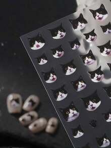 Beautizon Nailartlab 1pc Cute & Realistic Cat Nail Art Stickers, Waterproof Pet Pattern Nail Decals, Suitable For DIY Nails & Nail Salons Nail Supplies - Multicolor - View 1