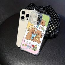 かわいいカピバラ磁気電話 17 16e 16 15 14 13 12 11 Pro X XR XSMAX 8 Plus に適しています 落下防止 透明ソフトバックカバー、耐衝撃性カバー、落下防止、高品質、軽量素材、ユーザークリスマス電話ケース電話 17 ギフトスタッフ飾り - クリア - チェックする 3