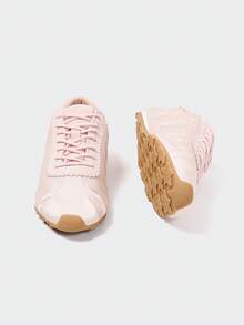 MASKERT Giày thể thao nữ thường ngày, thích hợp cho tập thể dục và đi bộ, kiểu giày búp bê cổ điển với đế mềm, chất liệu lụa, thoải mái và bền, nhẹ. - Hồng - Xem 5