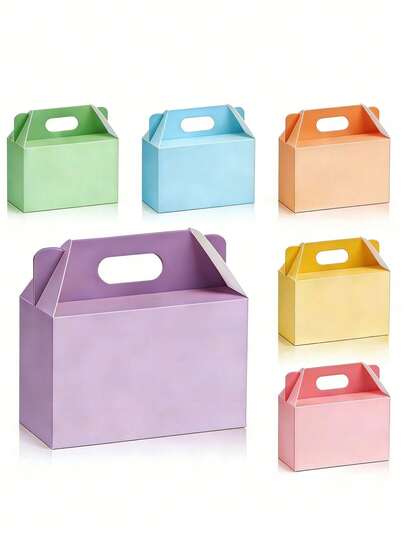 18pcs/1pc Macaron Color Easter Handbag Box, Children's Party Gift Packaging, Colorful Eggs Activity Decoration Gift Box, Suitable For Birthday, Wedding, Anniversary, Birthday Party Candy Gift Box, Egg Hunting Party Favor Box, Candy Cookie Storage Box