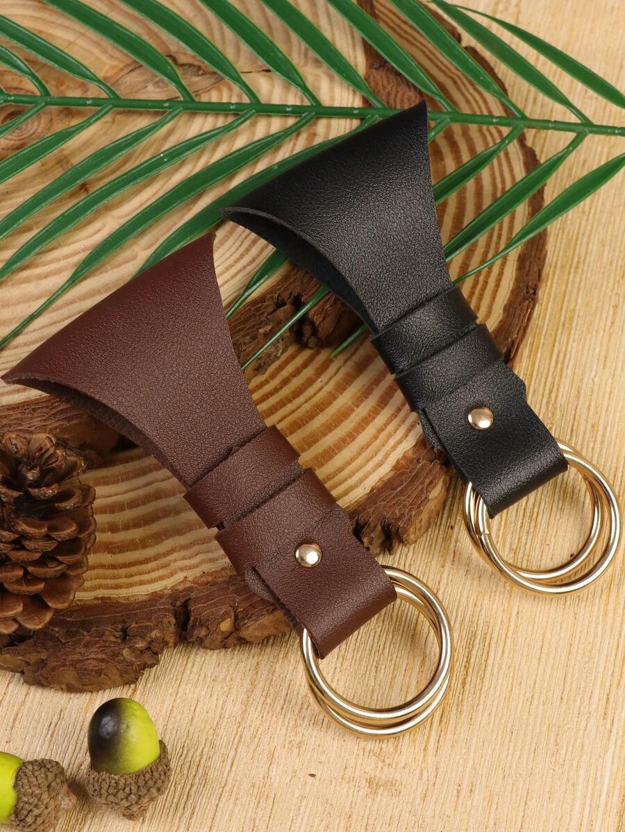 1 PC Medieval Gothic Pendant Carnival Keychain Multi-Use Retro Loop Keyring, Skirt Hike – Vintage PU Leather Charm For Cosplay & Festivals Valentine's Party - Multicolor - View 1