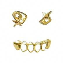 1 Set Hollow Star Shaped Tooth Jewelry, Smooth Surface, 4-Hole & 6-Tooth Designs, Unisex Daily Wear, Festival & Party Accessories - Multicolor - View 9