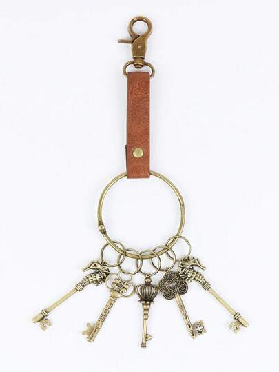 Medieval Retro PU Leather Belt Accessories Key Chain, Suitable For Renaissance, Viking, Noble Female Cosplay, Halloween Costume Props, All Season