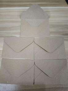100pcs 4" X 2.75" Mini Kraft Paper Envelopes With Gummed Seal, Suitable For Home And Office Organization - Cowhide - View 9