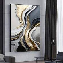 1 Tranh nghệ thuật trừu tượng hiện đại in trên vải canvas, không khung, trang trí tường cho phòng khách và phòng ngủ, kích thước 50x70cm/19.68x27.55inch. - Nhiều màu - Xem 1